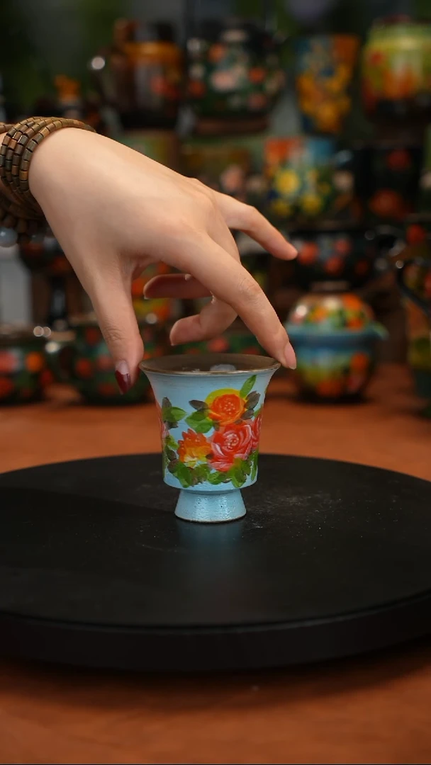 紫砂油画手绘釉 下彩