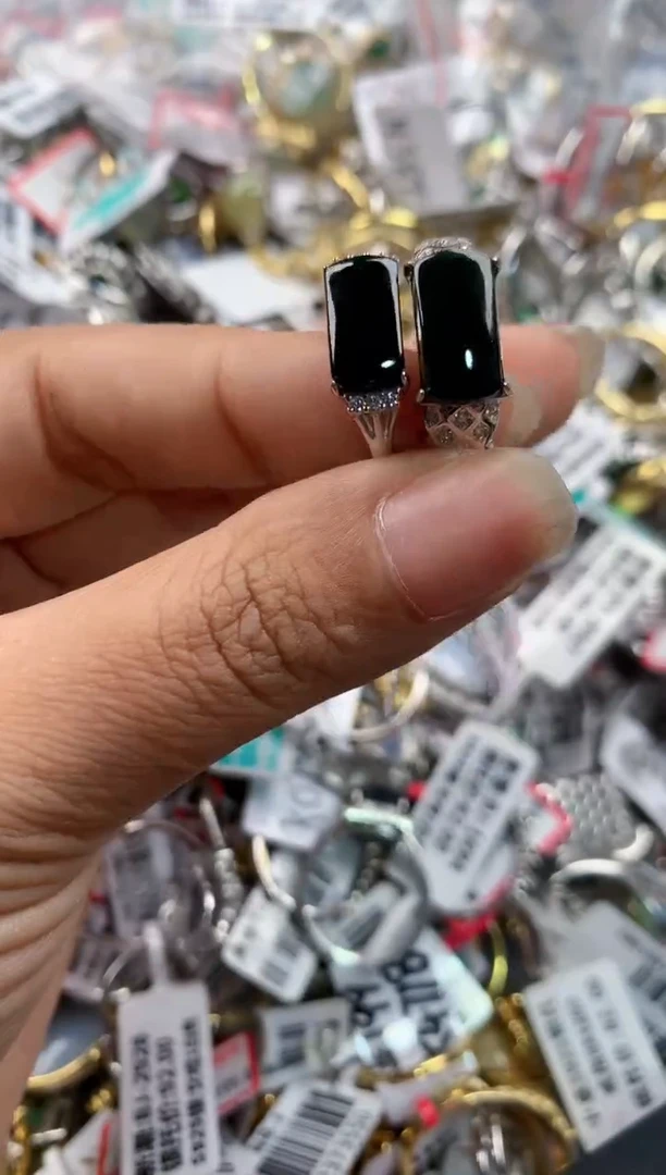 银S925镶嵌戒指翡翠101010----4