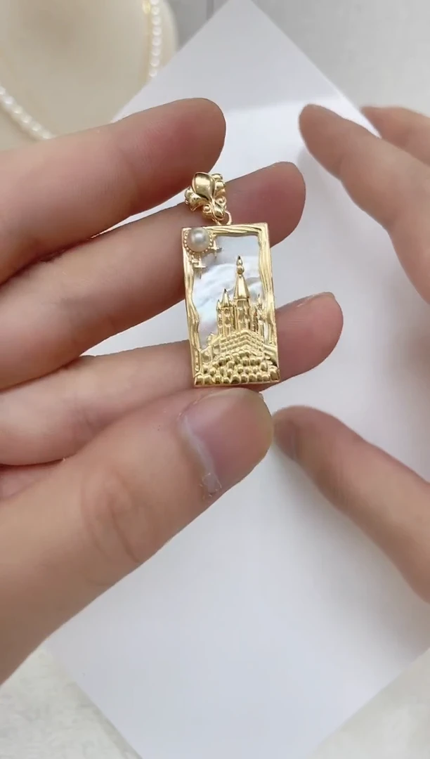 海水珍珠银S925镶嵌颈饰海水珍珠吊坠