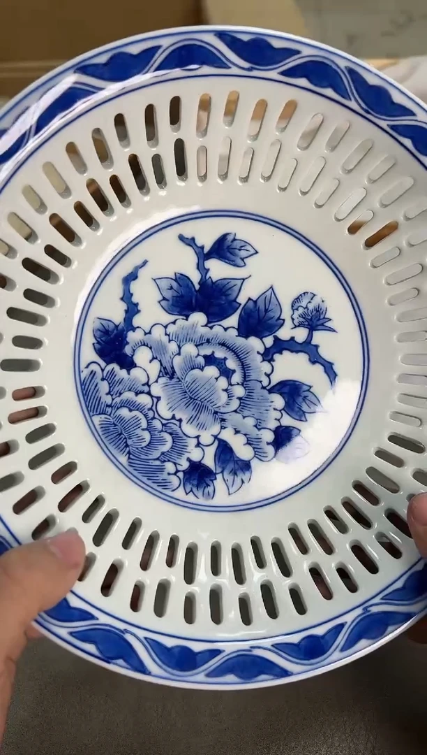 青花果子钵全新原盒