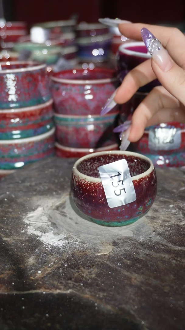 摆件陶精品窑变钧瓷茶器