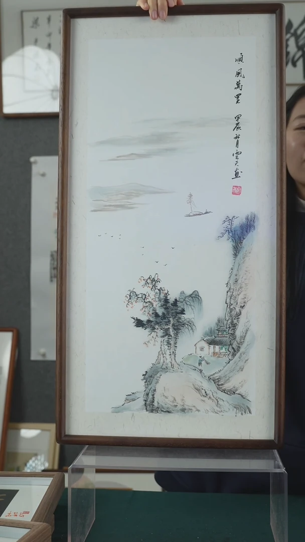 【闪购商品】国画手绘山水带框2