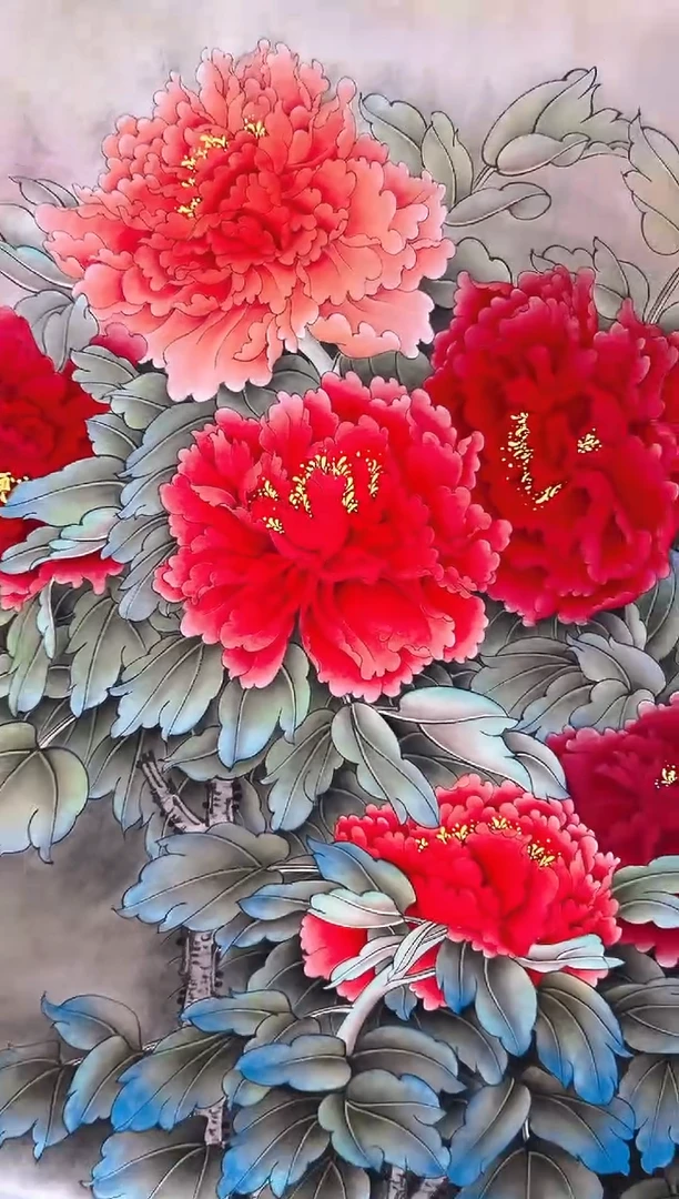 国画物**择徐凤秋老师牡丹图