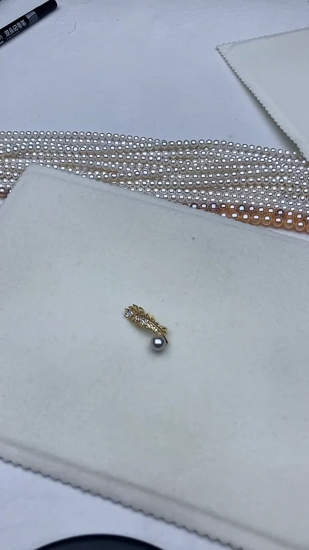未镶嵌珍珠项链淡水珍珠5.  太阳花耳钉