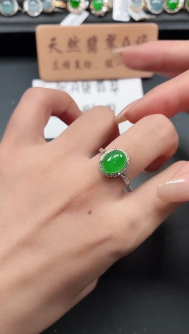 银S925镶嵌戒指翡翠111