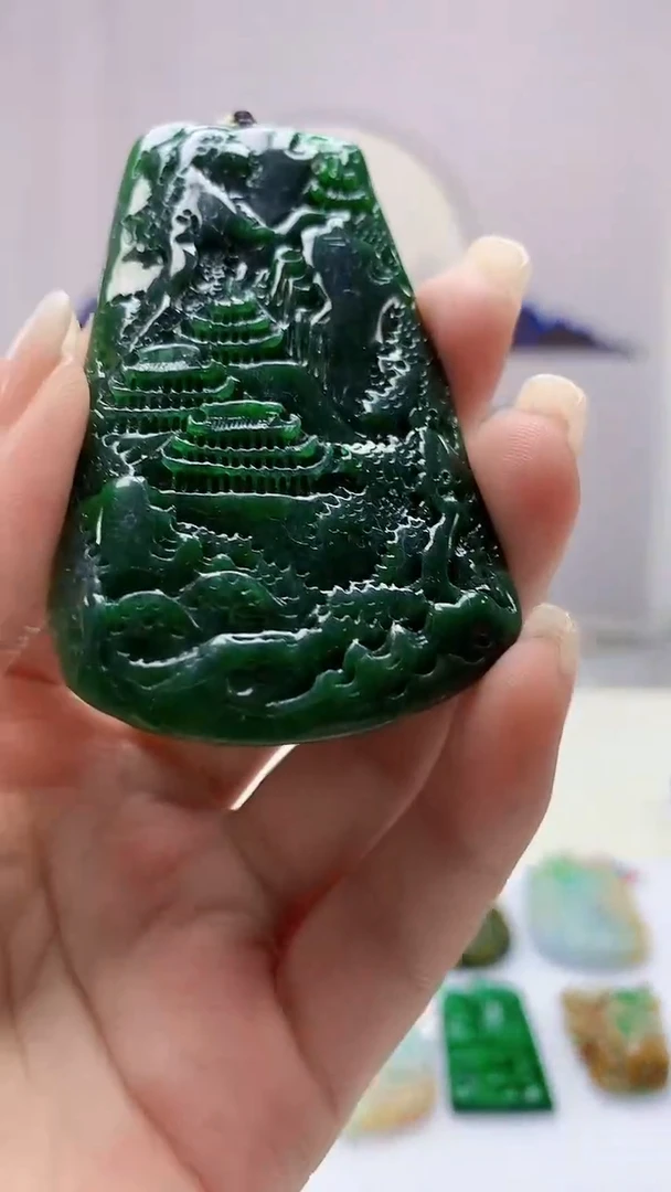 定制翡翠未镶嵌5158ms-毛货挂件168