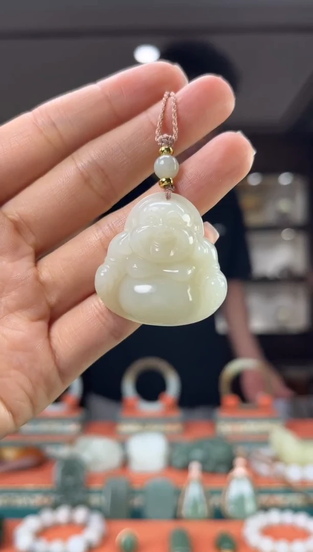 和田玉未镶嵌颈饰佩佩35mm左右