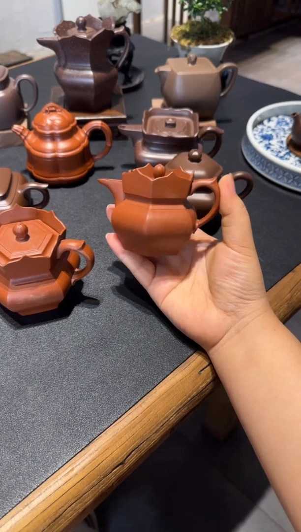 茶壶紫砂叶*朱泥小僧帽 135ml