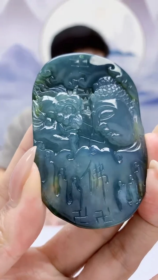 未镶嵌定制翡翠4917MM-毛货挂件159