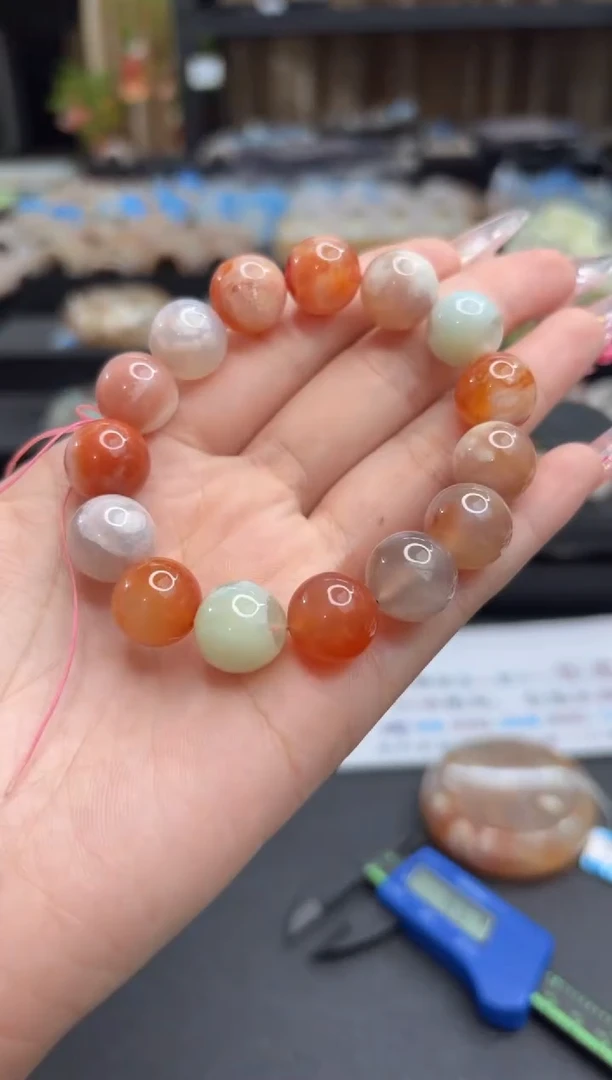 未镶嵌手链石英质玉82微瑕不退不换14mm