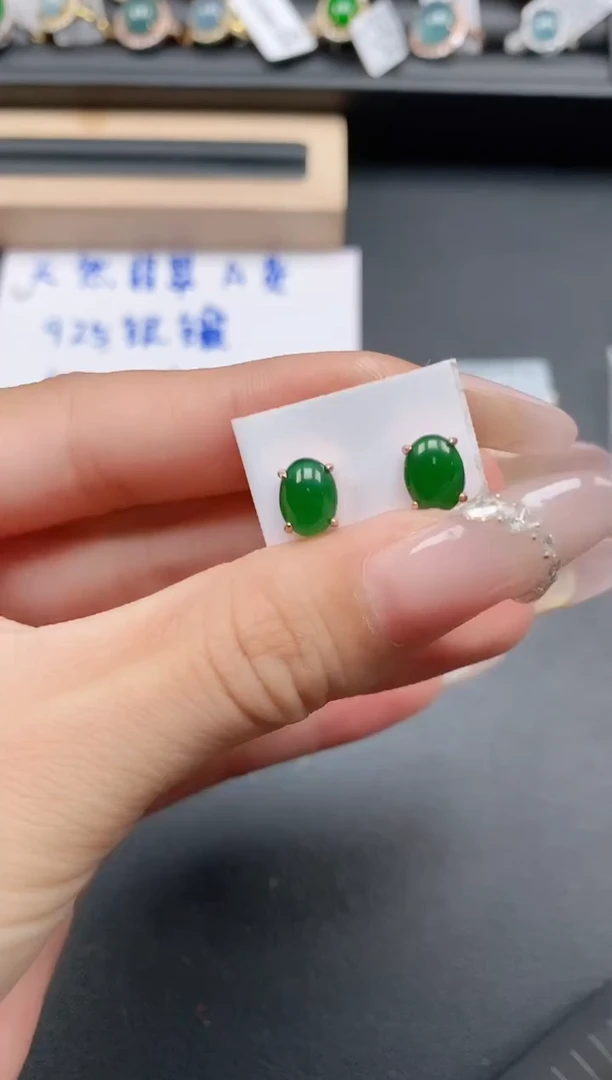 银S925镶嵌戒指翡翠11