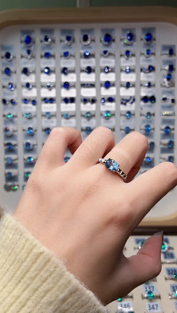 无925银925银 超级圣玛利亚魔鬼蓝色系列轻奢女神款式