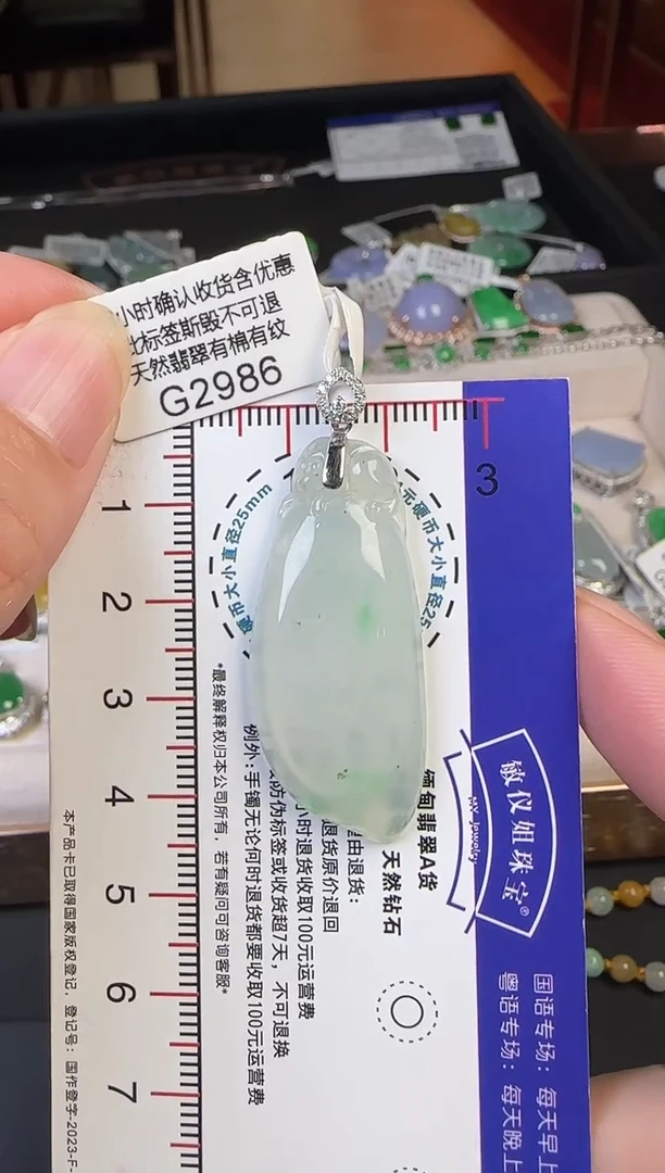 翡翠18K金镶嵌颈饰G2986冰福瓜