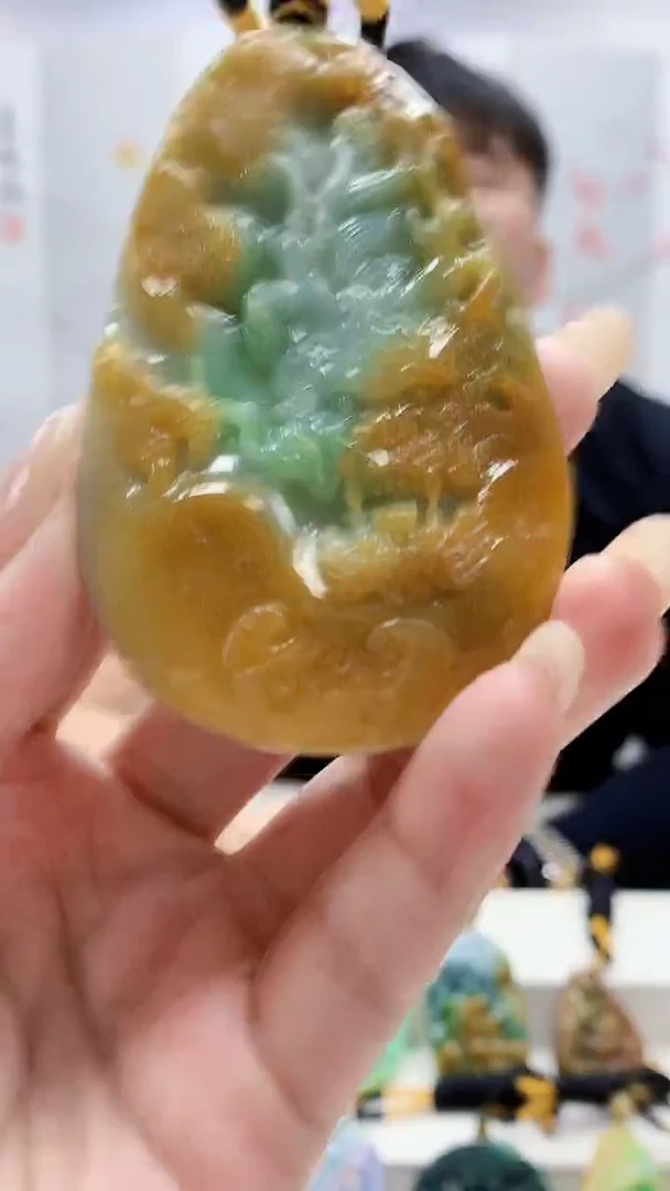 未镶嵌定制翡翠5060lr-毛货挂件14