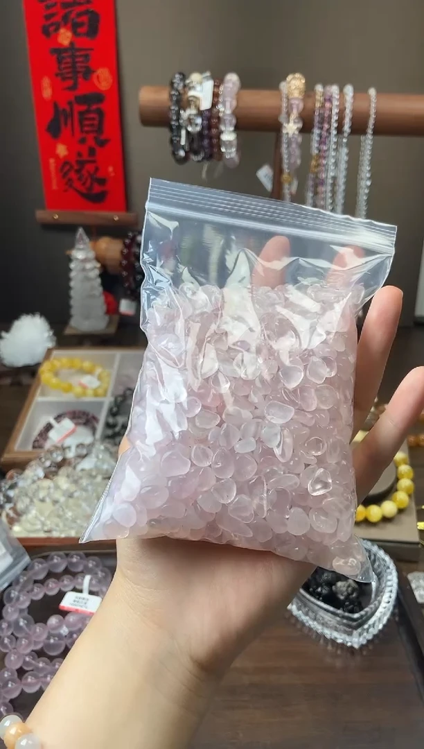 水晶手链未镶嵌粉水晶碎石500g