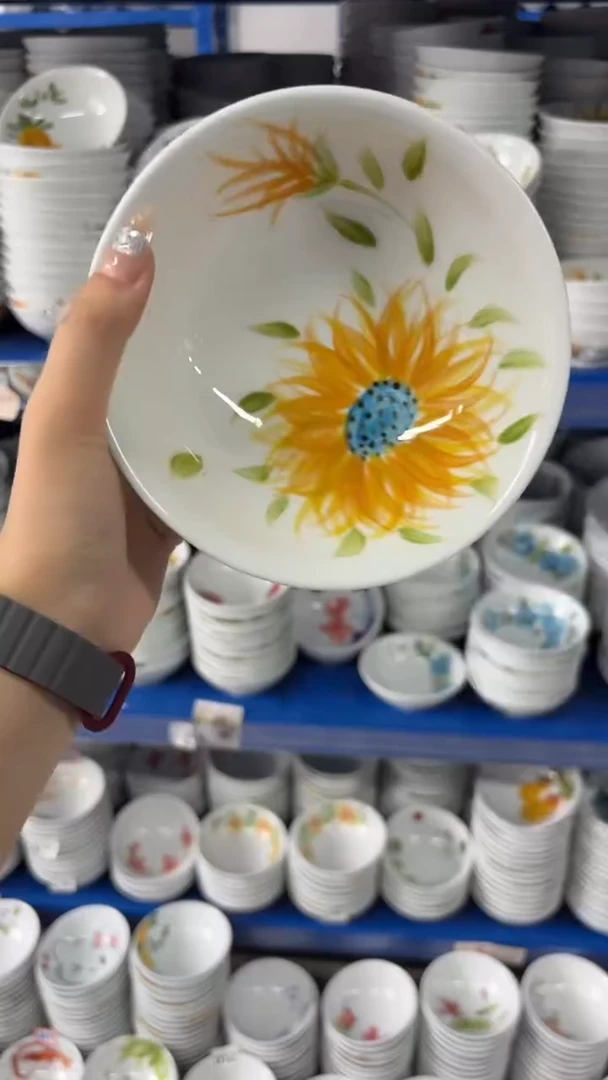 瓷片景德镇高温陶瓷食品级手绘釉中彩-壮壮碗