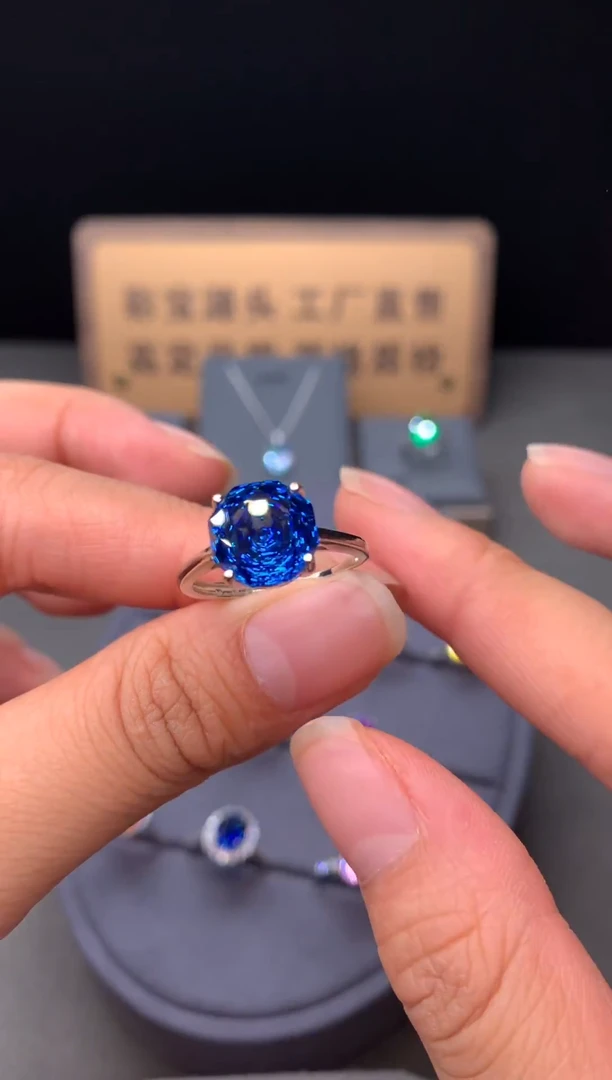 银S925镶嵌戒指托帕石22222