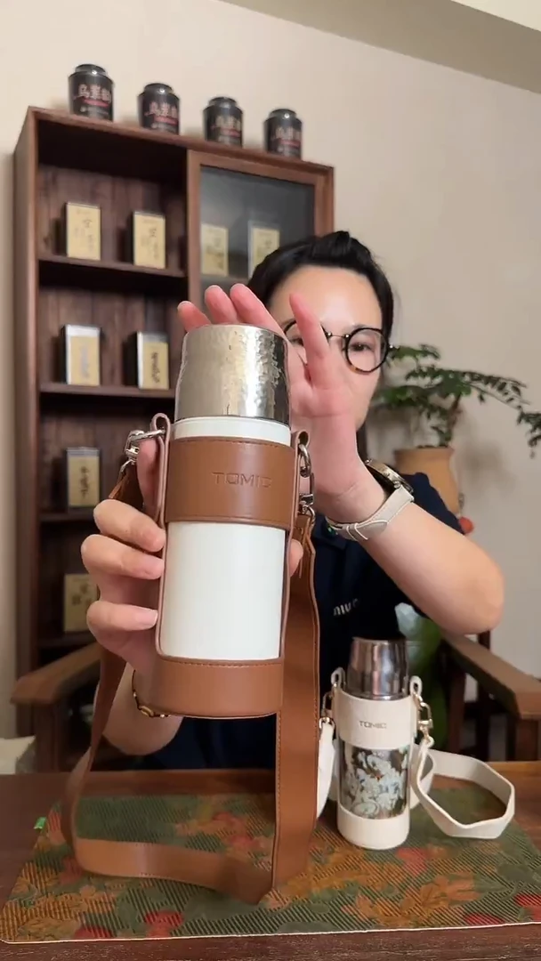 420ml陶瓷内胆锤纹焖茶杯+半包杯套