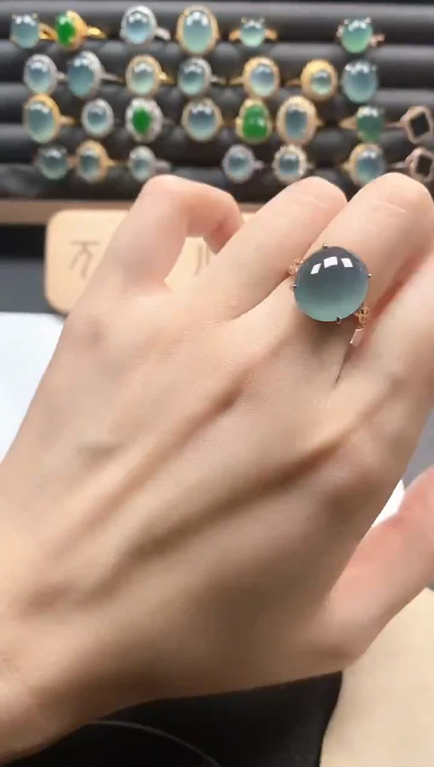 银S925镶嵌戒指翡翠51511