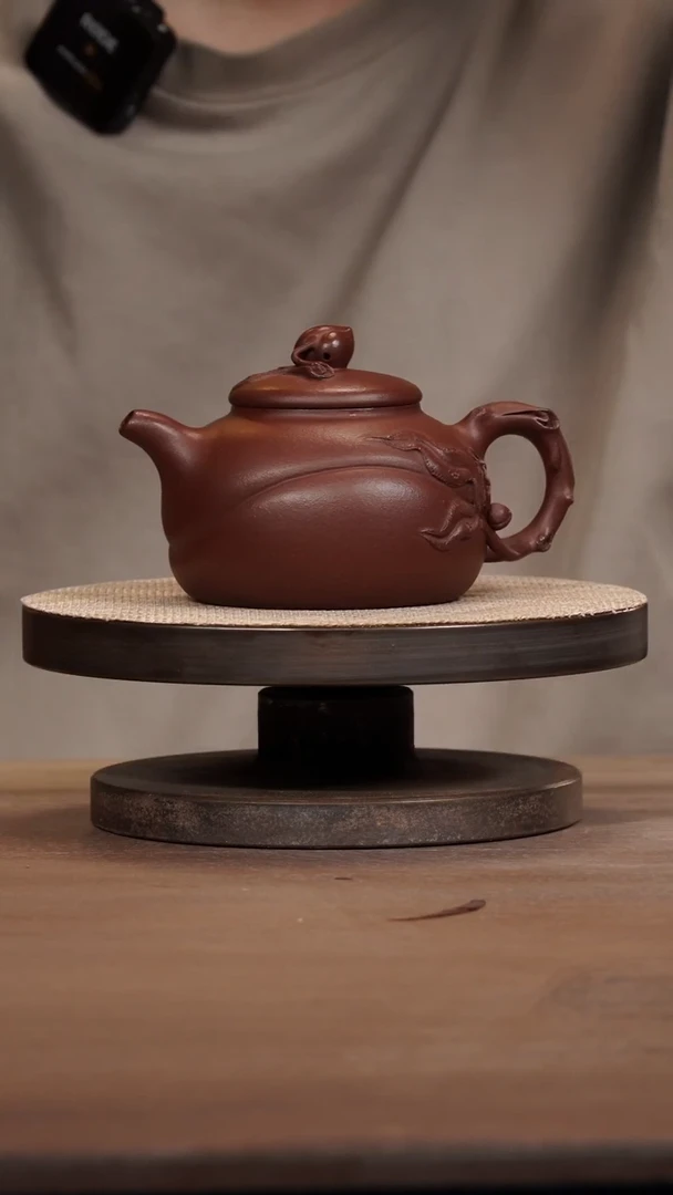 茶壶紫砂底槽清寿桃