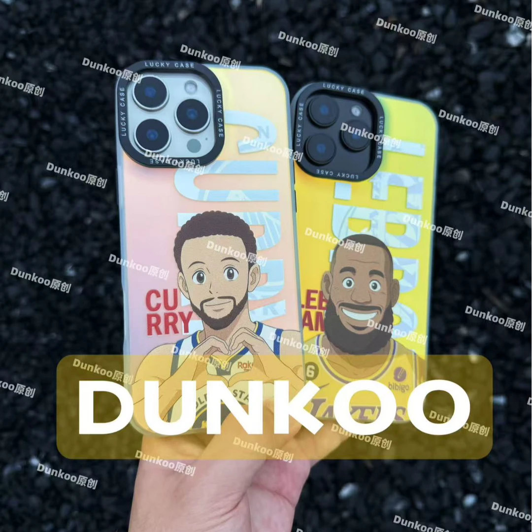 Dunkoo卡通篮球星手机壳R1防摔光变适用苹果17ProMax华为P80小米