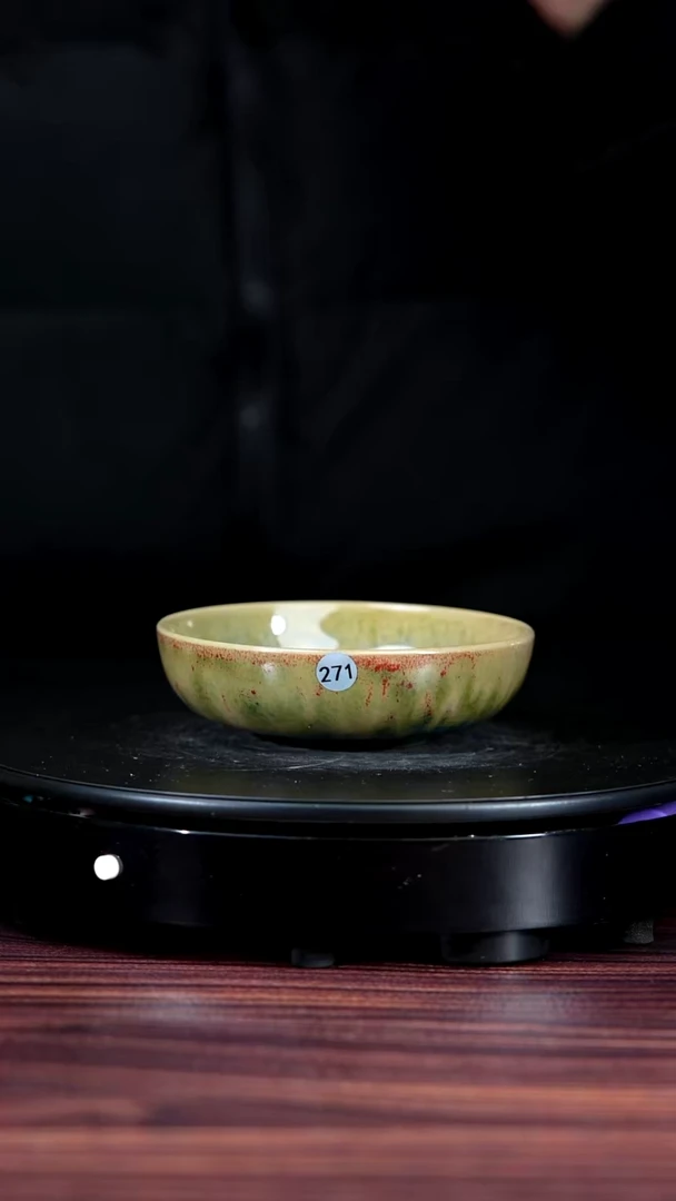 271#李盼龙一级品原矿钧瓷半月普洱盏