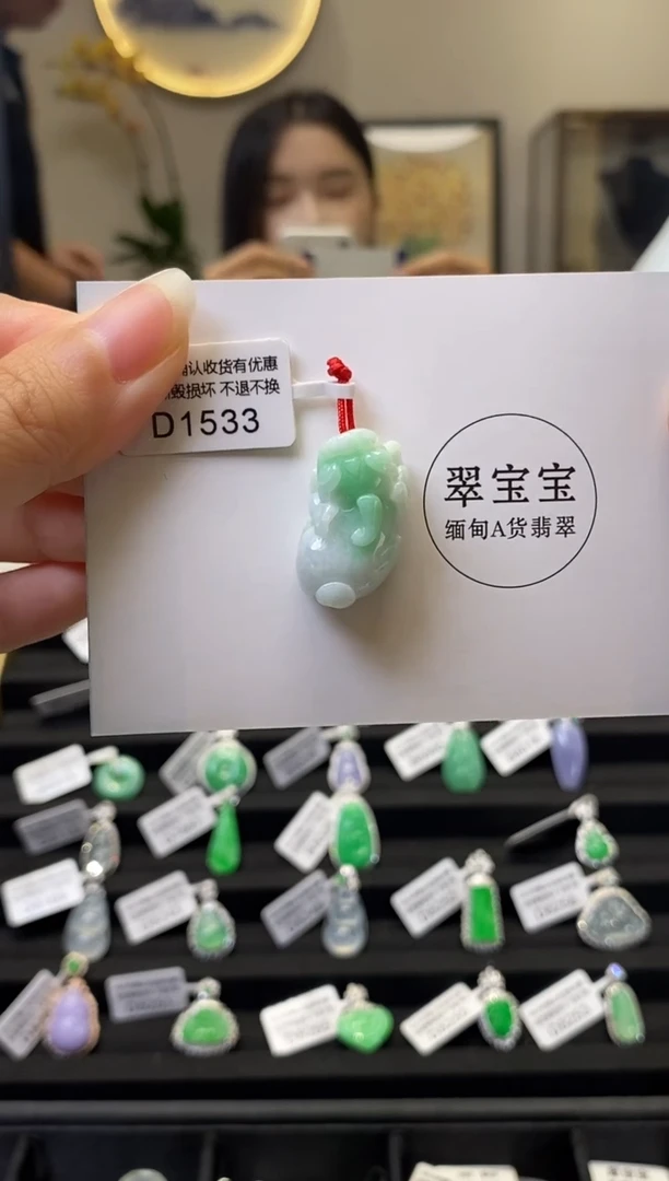 颈饰未镶嵌翡翠D1533 貔貅 含运营费