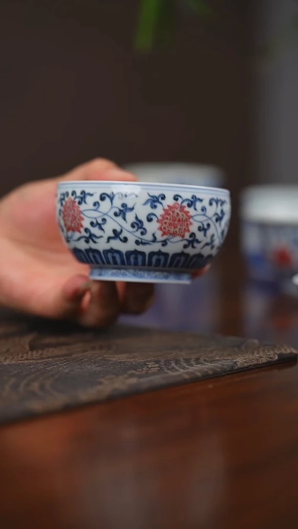 其他平生一盏柴窑釉里红单杯