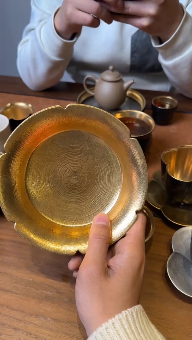 预售 霖松堂 赤金 花口壶承