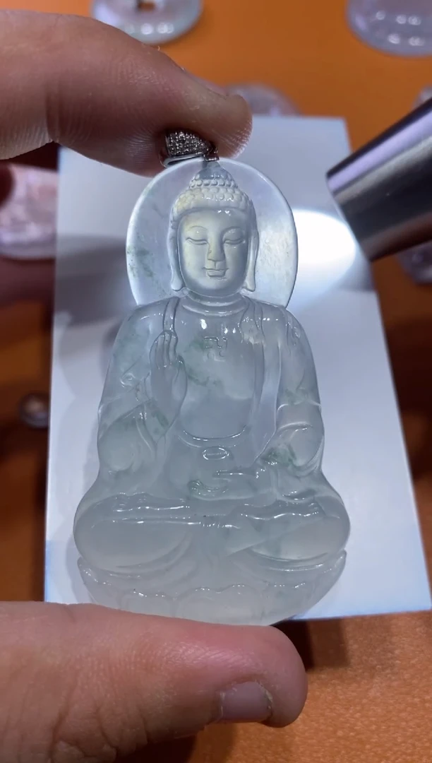 【闪购商品】翡翠吊坠(不含链)18K金镶嵌大日10800