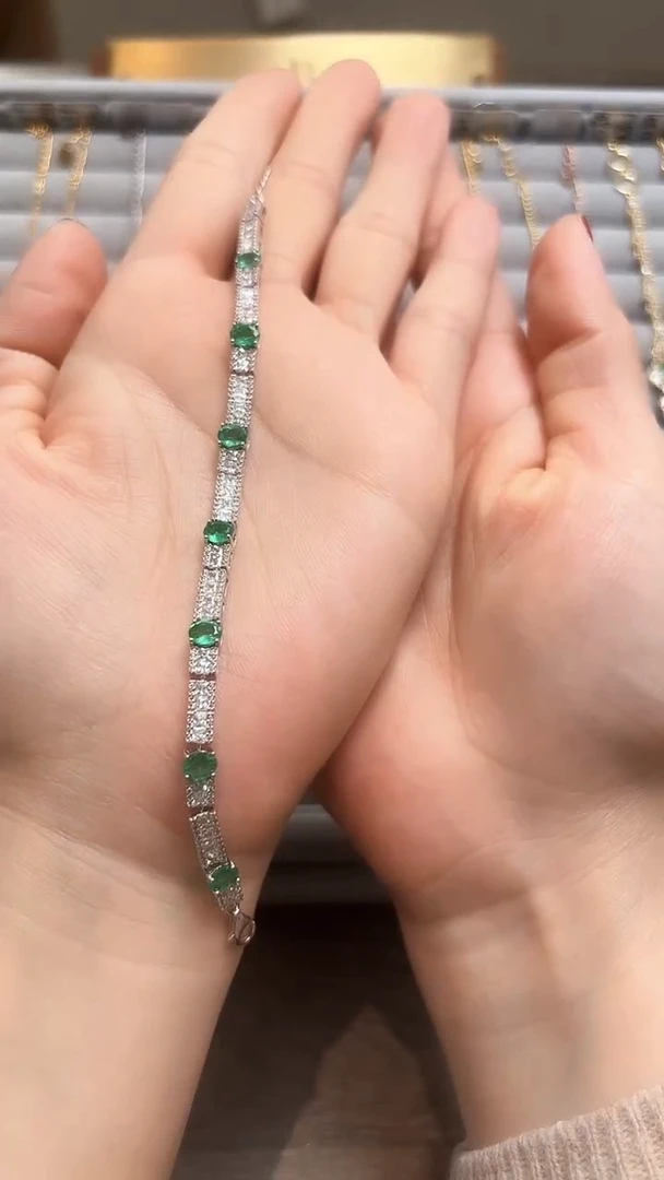 【闪购商品】祖母绿手链银S925镶嵌01
