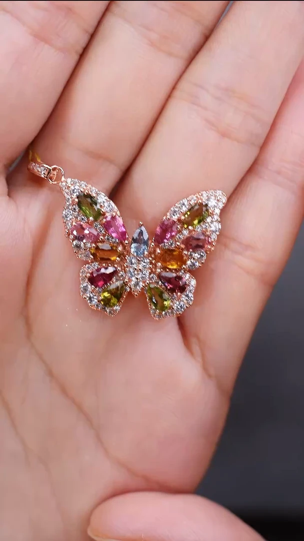 颈饰银S925镶嵌碧玺颈饰