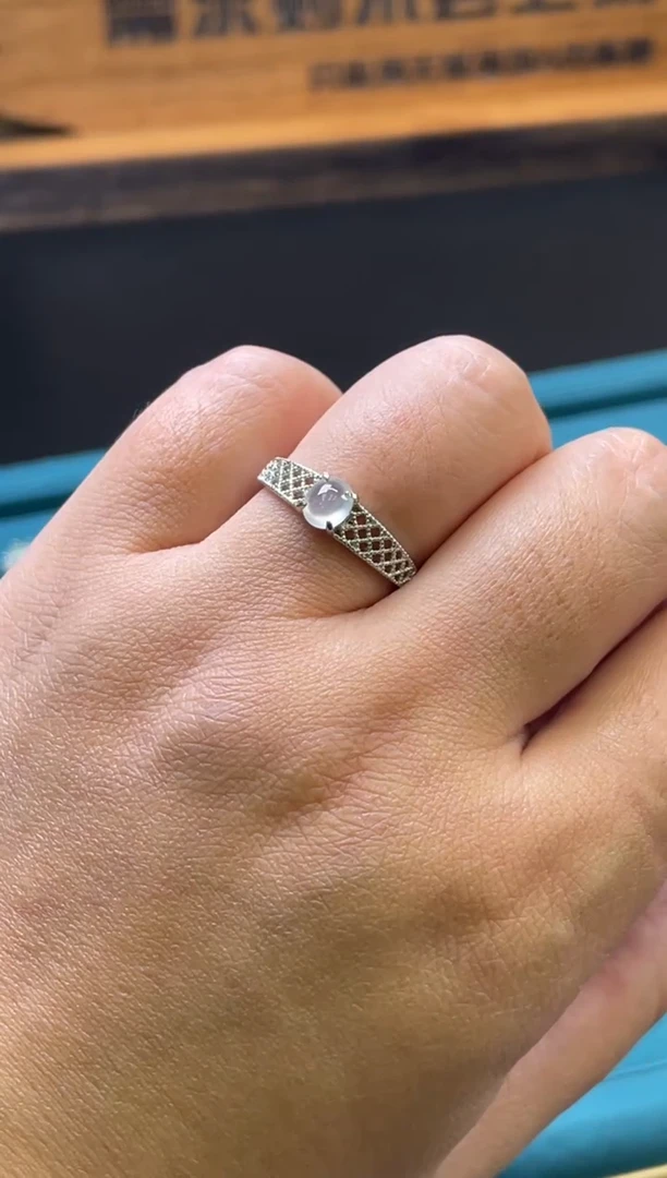 银S925镶嵌戒指翡翠戒指