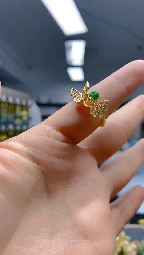 【闪购商品】翡翠耳饰合金076翡翠戒指