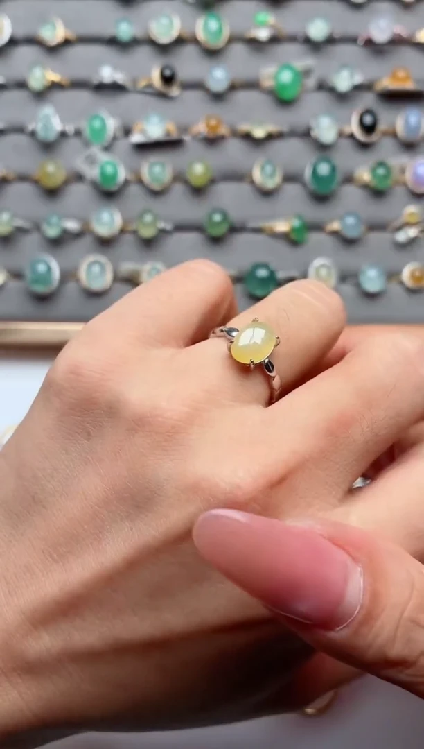 银S925镶嵌戒指翡翠.