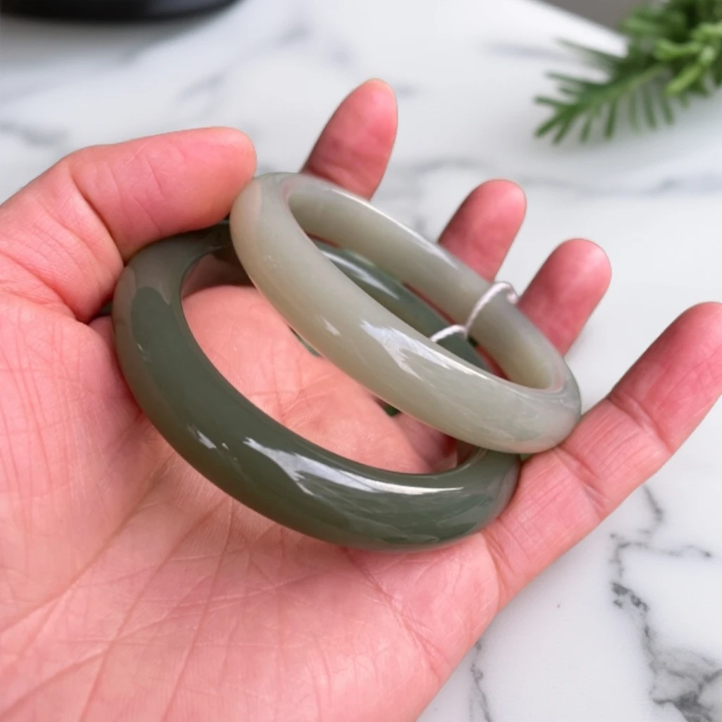 纯天然新疆和田玉手镯平安镯正圈时尚百搭国风送礼多样性拍一发一