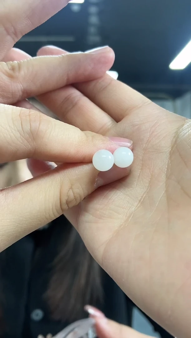 【闪购商品】和田玉耳饰18K金镶嵌多样性发其一颜色微差