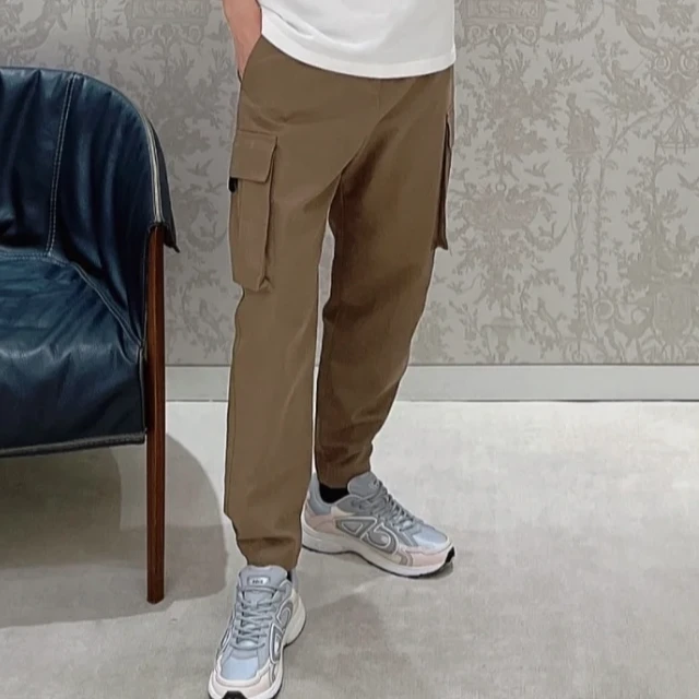 未使用 DIOR/迪奥 男士卡其色多口袋休闲裤  124808