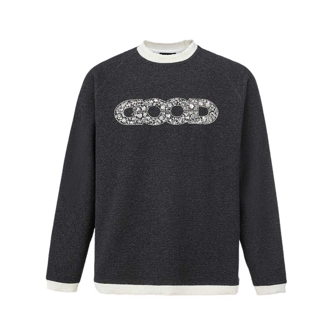 【DoubleCheck】GOODBRAND 25FW 泡泡提花珠片管珠logo长袖