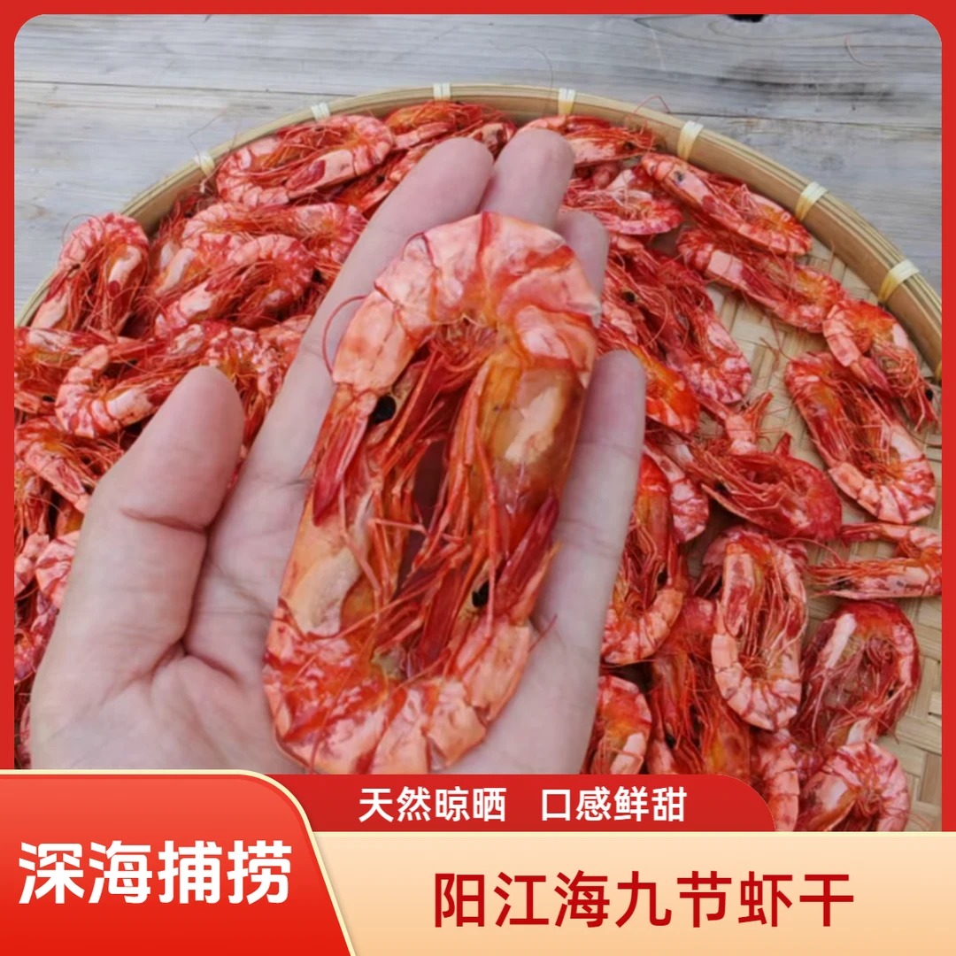 大中号烤虾干本地特色九节虾干原味淡干虾对虾开袋海鲜