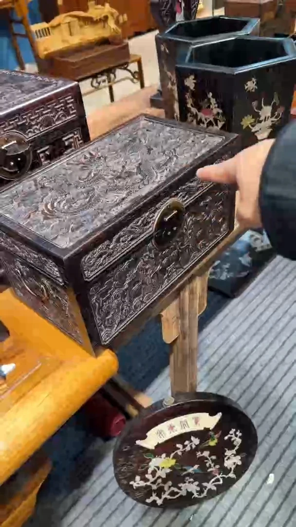 木紫檀满雕云龙箱子邵氏紫檀木艺