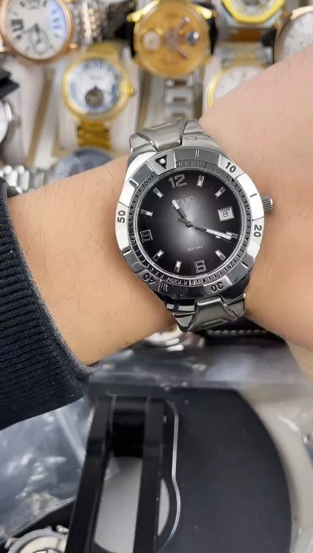 石英机芯锻造碳钢灰盘可乐圈