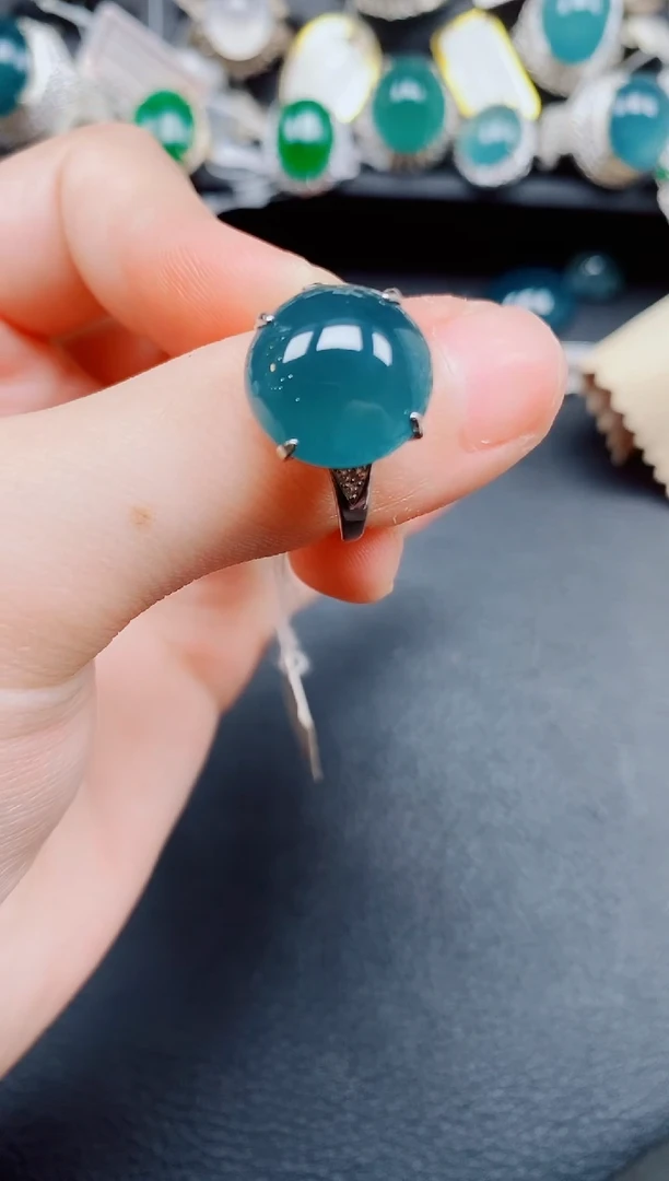 银S925镶嵌戒指翡翠翡翠