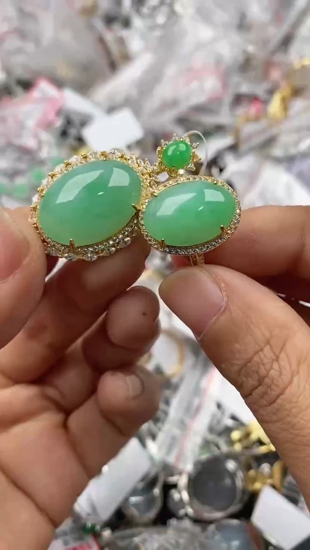 银S925镶嵌戒指翡翠333              6