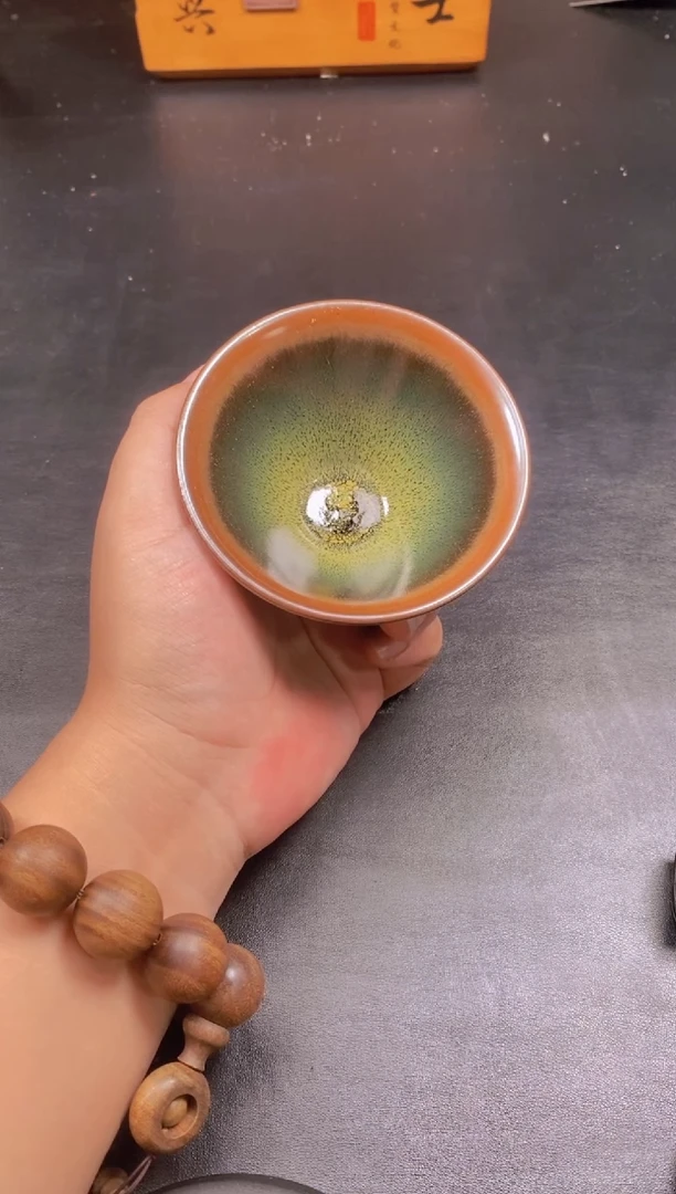 茶盏绿鹧鸪斗笠 精美主人杯