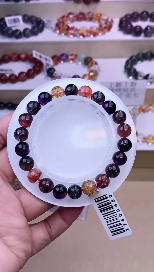 水晶手链未镶嵌黑加仑超七8m+