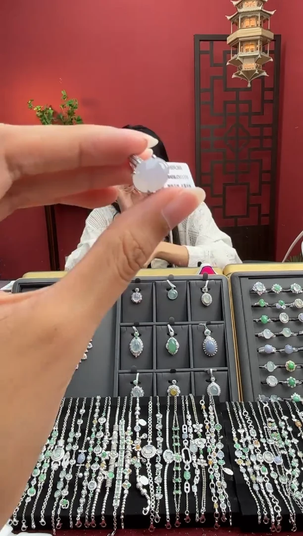 银S925镶嵌戒指翡翠003922R