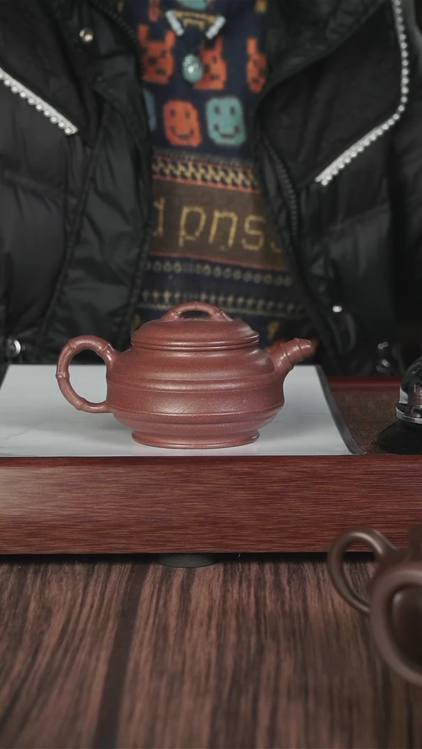 【闪购商品】紫砂茶壶jmt  千禧紫泥 双线竹鼓