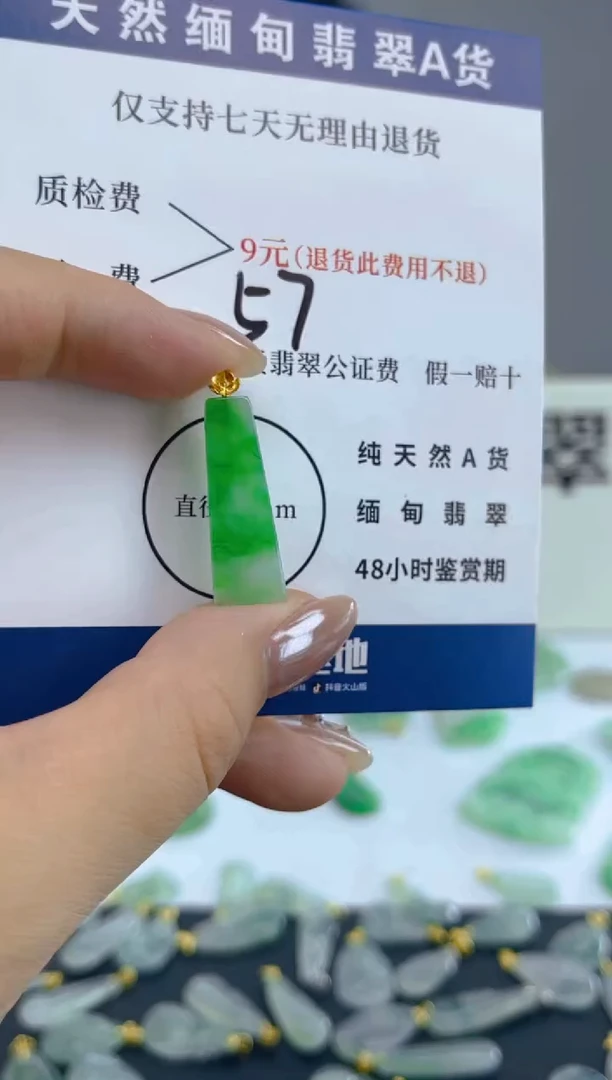 颈饰18K金镶嵌翡翠天然A货翡翠