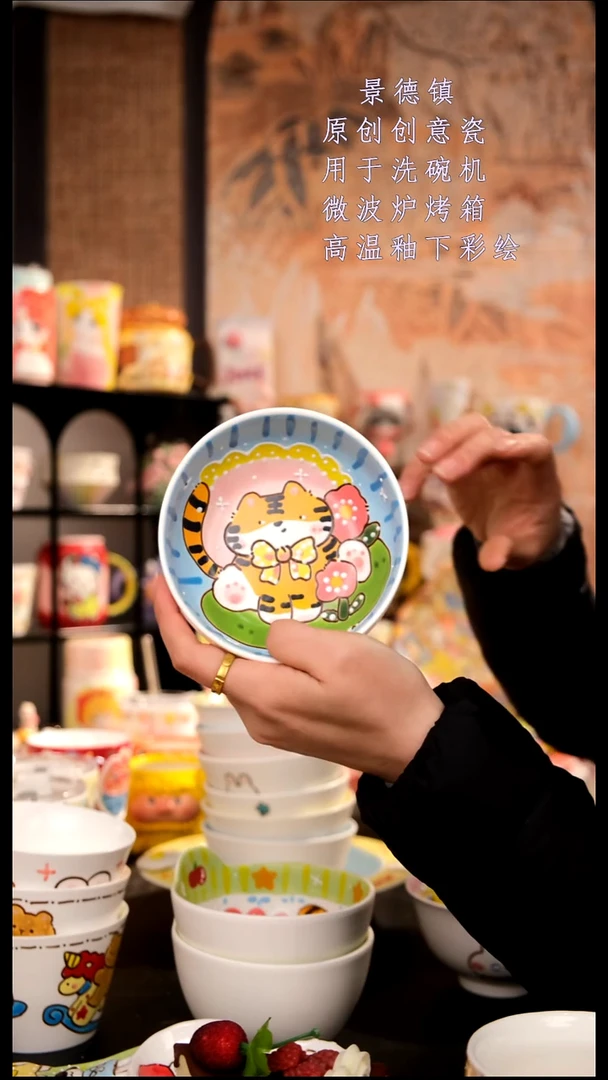 摆件陶?*。旺的可以陶瓷手工手绘设计师款